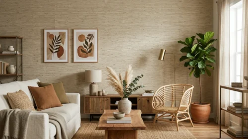 Motif Tekstur Alami untuk Background Ruang Tamu