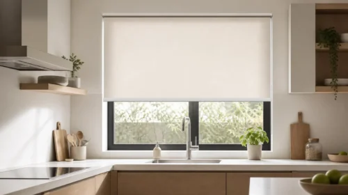 Roller Blinds Minimalis untuk Gorden Jendela Dapur